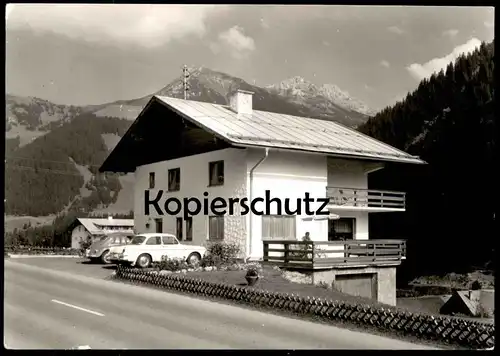 ÄLTERE POSTKARTE MITTELBERG HAUS TONI UND CILLI SCHUSTER VW KÄFER Kleinwalsertal Vorarlberg cpa postcard Ansichtskarte