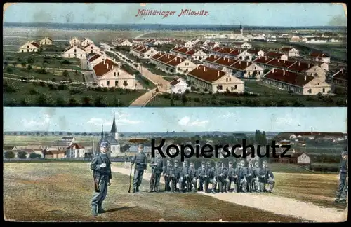 ALTE POSTKARTE MILOVICE NAD LABEM MILITÄRLAGER MILOWITZ LAGER BÖHMEN czech republic Tschechische Republik Ansichtskarte