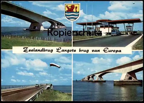 ÄLTERE POSTKARTE ZEELANDBRUG LANGSTE BRUG VAN EUROPA BRÜCKE BRIDGE Volkswagen VW Stempel BrAnsichtskarte AK cpa postcard