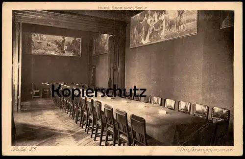 ALTE POSTKARTE BERLIN HOTEL EXCELSIOR KONFERENZZIMMER WANDGEMÄLDE Curt Elschner Ansichtskarte AK cpa postcard