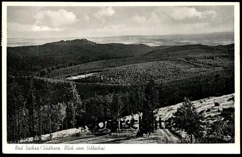 ÄLTERE POSTKARTE BAD SACHSA SÜDHARZ BLICK VOM STÖBERHAI HARZ NIEDERSACHSEN AK cpa postcard Ansichtskarte