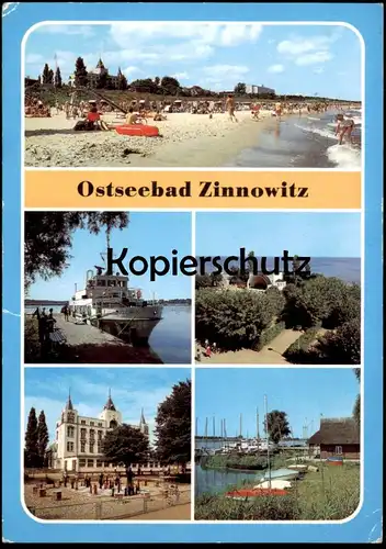 ÄLTERE POSTKARTE OSTSEEBAD ZINNOWITZ MS SEESCHWALBE SCHIFF FERIENHEIM KLEMENT GOTTWALD SCHACH CHESS Ansichtskarte AK cpa