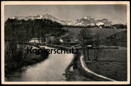 ALTE POSTKARTE EMPFING MIT BLICK AUF KAUFMANNSERHOLUNGSHEIM HOCHFELLN & HOCHGERN TRAUNSTEIN Ansichtskarte cpa postcard