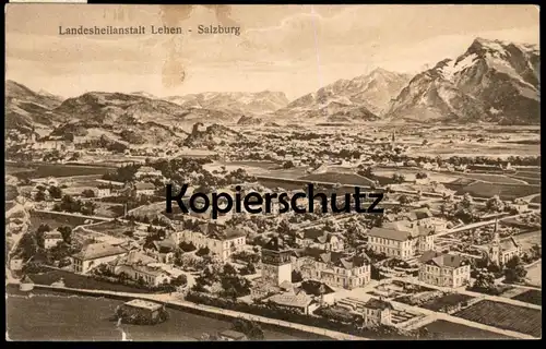 ALTE POSTKARTE LANDESHEILANSTALT LEHEN SALZBURG FREIMARKE STEMPEL KAUFET WOHLTÄTIGKEITS POSTMARKEN cpa AK Ansichtskarte