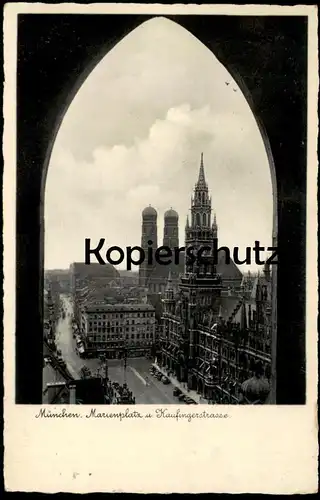 ALTE POSTKARTE MÜNCHEN MARIENPLATZ MIT KAUFINGERSTRASSE 1939 Ansichtskarte AK postcard cpa