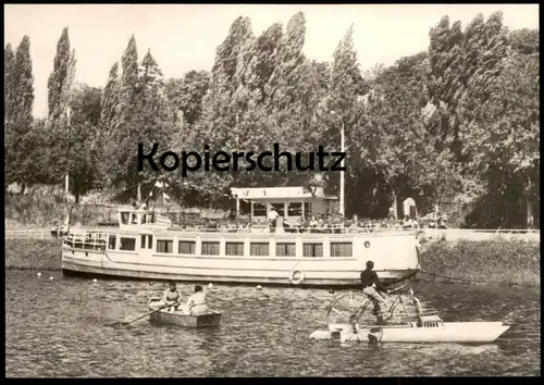 ÄLTERE POSTKARTE THALE SCHIFFSGASTSTÄTTE SILBERQUELL WASSERFAHRRAD TRETBOOT SCHIFF ship bateau postcard Ansichtskarte