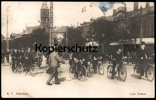 ALTE POSTKARTE KOBENHAVN CYCLE TRAFIKEN VERKEHR RADFAHRER RAD WIVEL Kopenhagen Kobenhaven postcard cpa AK Ansichtskarte