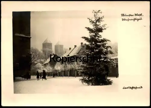 ALTE POSTKARTE MÜNSTER WEIHNACHTSZEIT SCHNEE WINTER WEIHNACHTEN FOTO KARL POHLSCHMIDT CARL Ansichtskarte AK cpa postcard