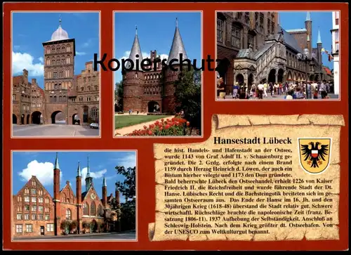 ÄLTERE POSTKARTE HANSESTADT LÜBECK CHRONIK Chronikkarte chronique chronicle storycard Ansichtskarte cpa postcard