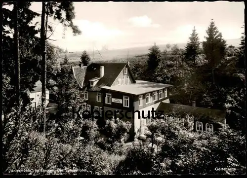 ÄLTERE POSTKARTE UNTERMÜHLE IM EINGANG DES SPIEGELTALES GARTENSEITE HARZ CLAUSTHAL-ZELLERFELD Ansichtskarte cpa postcard