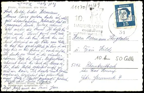 ÄLTERE POSTKARTE GRUSS AUS WIENHAUSEN KLOSTER KLOSTERPARK ALTE MÜHLE PARK Ansichtskarte AK cpa postcard