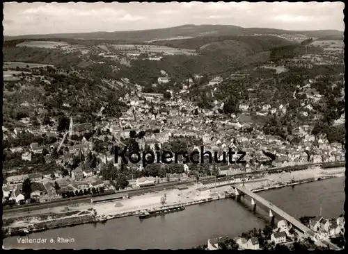 ÄLTERE POSTKARTE VALLENDAR AM RHEIN PANORAMA LUFTBILD FLIEGERAUFNAHME LUFTAUFNAHME Ansichtskarte AK cpa postcard