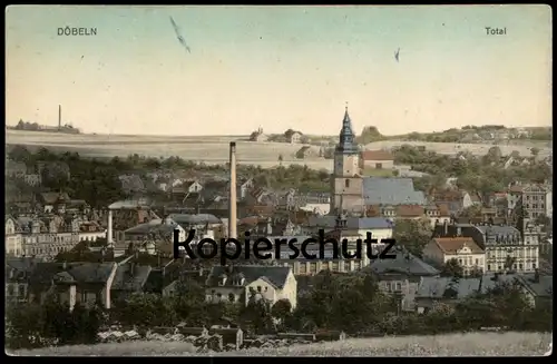 ALTE POSTKARTE DÖBELN TOTAL PANORAMA TOTALANSICHT Gesamtansicht Ansichtskarte AK postcard cpa