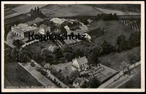 ALTE POSTKARTE ARIENHELLER SPRUDEL RHEINBROHL AM RHEIN FLIEGERAUFNAHME LUFTAUFNAHME LUFTBILD Ansichtskarte postcard cpa