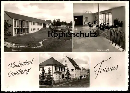 ÄLTERE POSTKARTE KNEIPPBAD BAD CAMBERG TAUNUS BADEHAUS INNENANSICHT SEBASTIAN-KNEIPP-STRASSE Ansichtskarte cpa postcard