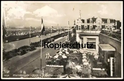 ALTE POSTKARTE WARNEMÜNDE BLICK VON DER KURHAUSTERRASSE Rostock Ansichtskarte AK cpa postcard