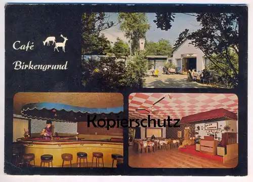 ÄLTERE POSTKARTE CAFÉ BIRKENGRUND HOTEL RESTAURANT BAR STAR LIGHTS SCHLAGZEUG BAND MUSIK BAD BRAMSTEDT Ansichtskarte AK