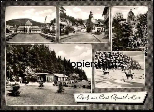 ÄLTERE POSTKARTE GRUSS AUS BAD GRUND OBERHARZ WALDGASTSTÄTTE HÜBICHALM HEINZ SIEBEN HARZ Hübich-Alm AK cpa postcard