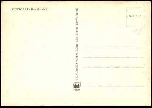 ÄLTERE POSTKARTE STUTTGART HAUPTBAHNHOF OPEL VW KÄFER VOLKSWAGEN RENAULT FORD Auto Autos car Ansichtskarte postcard cpa