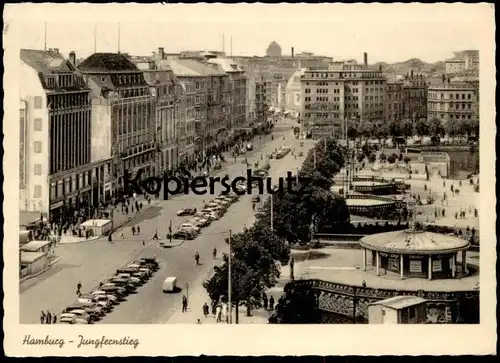 ÄLTERE POSTKARTE HAMBURG JUNGFERNSTIEG VW KÄFER VOLKSWAGEN AUTO AUTOS car cars Ansichtskarte AK cpa postcard