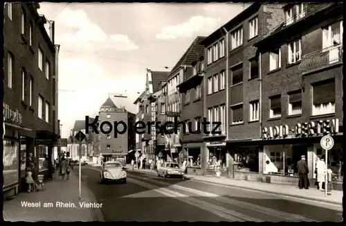 ALTE POSTKARTE WESEL VIEHTOR GESCHÄFT RADIO GERTEN WÄSCHEFABRIK KUBATTA BEERDIGUNGSINSTITUT GOTTFR. BIESEMANN APOTHEKE