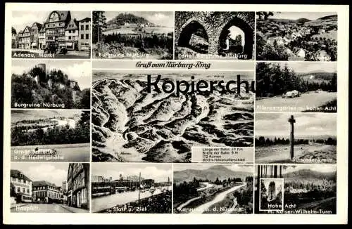 ALTE POSTKARTE GRUSS VOM NÜRBURG-RING ADENAU KARUSSELL SCHLEIFE NÜRBURGRING Rennstrecke racetrack speedway postcard cpa