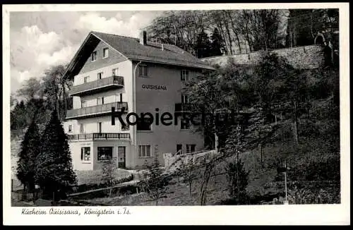 ALTE POSTKARTE KÖNIGSTEIN IM TAUNUS KURHEIM QUISISANA ÖLMÜHLENWEG 2 BLICK ZUR BURG BES. SOPHIE HEES AK Ansichtskarte cpa