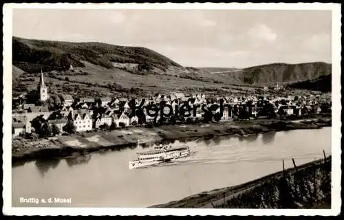 ÄLTERE POSTKARTE BRUTTIG AN DER MOSEL PANORAMA SCHIFF GASTHAUS JUNGLAS Bruttig-Fankel Cochem Ansichtskarte AK postcard