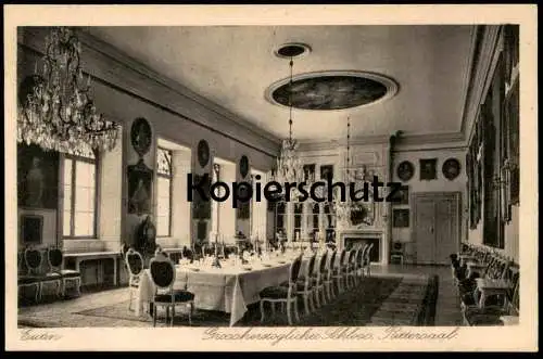 ALTE POSTKARTE EUTIN GROSSHERZOGLICHES SCHLOSS RITTERSAAL SAAL PORTRÄT KRONLEUCHTER Ansichtskarte AK cpa postcard