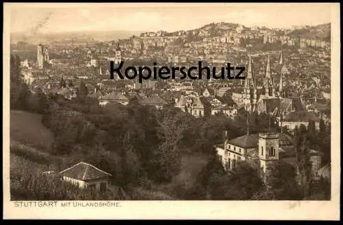 ALTE POSTKARTE STUTTGART MIT UHLANDSHÖHE BADEN-WÜRTTEMBERG cpa postcard Ansichtskarte AK