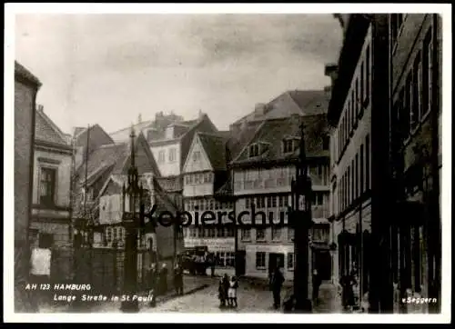 ALTE POSTKARTE HAMBURG LANGE STRASSE IN ST. PAULI V. SEGGERN Ansichtskarte AK postcard cpa