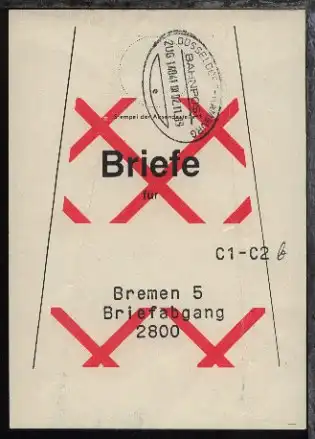 DÜSSELDORF-HAMBURG e ZUG 14041 III 02.11.89 auf Beutelfahne