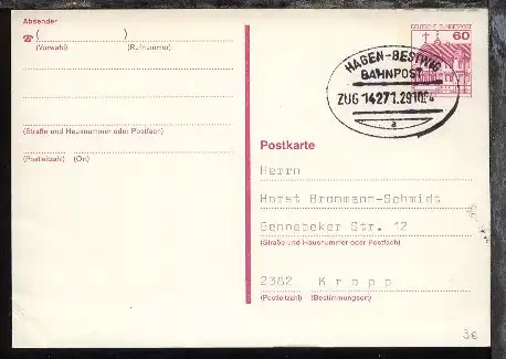 HAGEN-BESTWIG a ZUG 14271 29.10.84 auf GSK