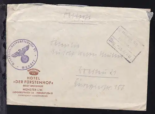 MÜNCHEN HOF BAHNPOST Zug 25 28.11.41 (teils etwas schwach) auf FP-Bf.