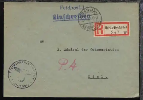 Berlin OSt. BERLIN-NEUKÖLLN 1 m 25.7.42 + BfSt. Wehrmeldeamt Berlin-Britz 