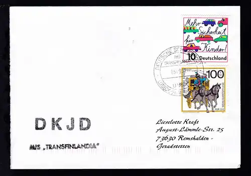 DEUTSCHE SCHIFFSPOST MS TRANSFINLANDIA LÜBECK LÜBECK-FINNLAND-DIENST 03.09.01