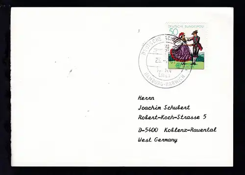 DEUTSCHE SCHIFFSPOST MS PRINZ HAMLET PRINZENLINIEN HAMBURG-HARWICH 25.7.81