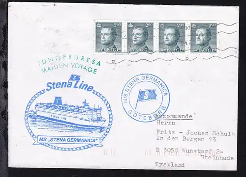 Maschinenstempel Göteborg 8.4.87 + Cachet Jungfernreise MS Stena Germanica 