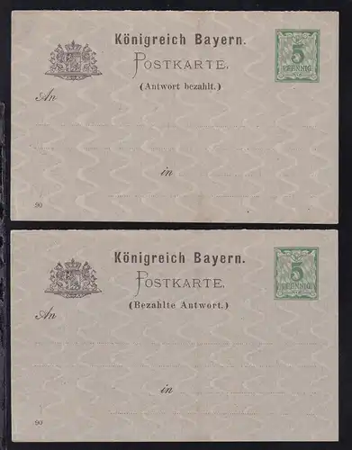 Postkarte Wappen 5 Pfg./5 Pfg., Karten getrennt