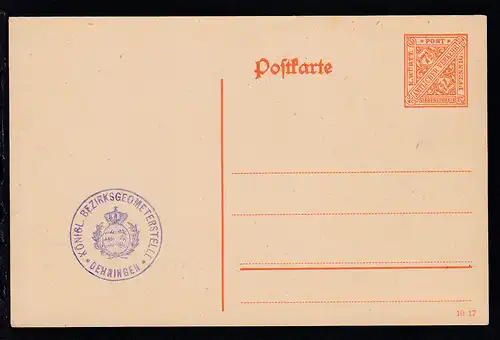 Dienstpostkarte Ziffer 7½ Pfg. mit Dienststempel