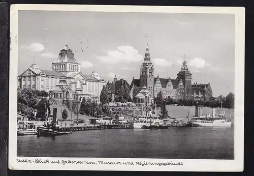 Stettin Blick auf die Hakenterrasse, Museum und Regierungsgebäude