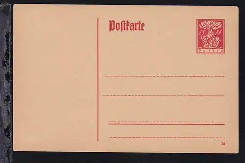 Postkarte Wappen am Eichenstamm 15 Pfg.