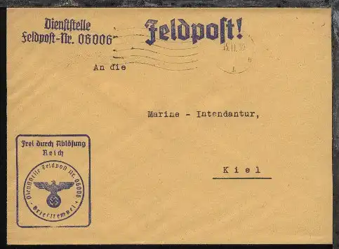 Maschinen-Halb-Stpl. 15.11.39 + Dienststellen-L2 + BfSt. 06006 