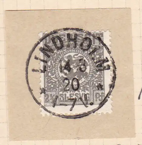 Wappen 2½  Pfg. auf Briefstück mit Stempel LINDHOLM ** 14.3.20
