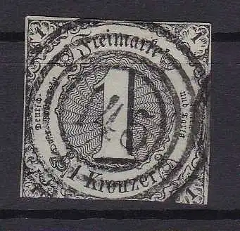 Ziffer 1 Kr. mit Nummernstempel 145 (= Osthofen)