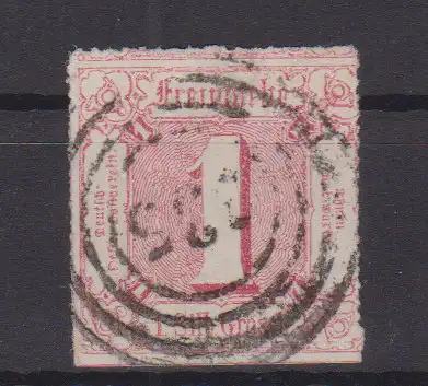 Ziffer 1  Sgr. mit Nummernstempel 235(= Ilmenau)