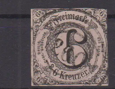 Ziffer 6 Kr. mit Nummernstempel 260(= Römhild)