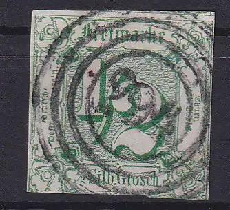 Ziffer ½ Sgr. Randstück mit Nummernstempel 294(= Hohenleube)