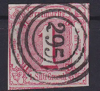 Ziffer 1 Sgr. Randstück mit Nummernstempel 295(= Köstritz)