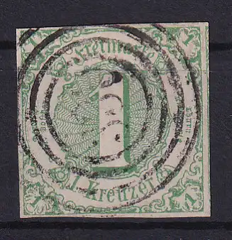 Ziffer 1 Kr. mit Nummernstempel 335(= Ostrach)